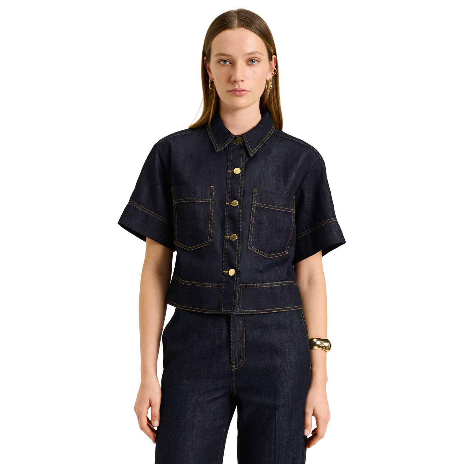 Veronika Maine Cotton Lyocell Denim Shirt